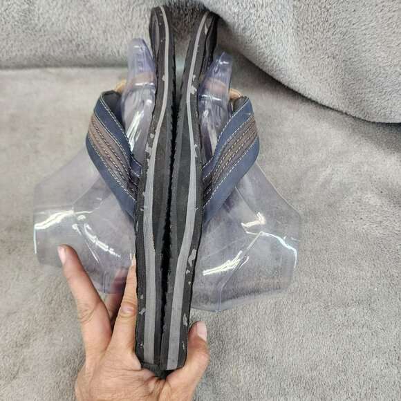 Clarks Shoes Mens Size 11 Gray Slip On Flip Flop Thong Sandals - Picture 5 of 9